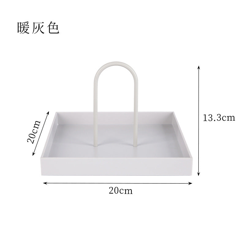 Nordic Modern Round Handle Tray for Storage and Decor